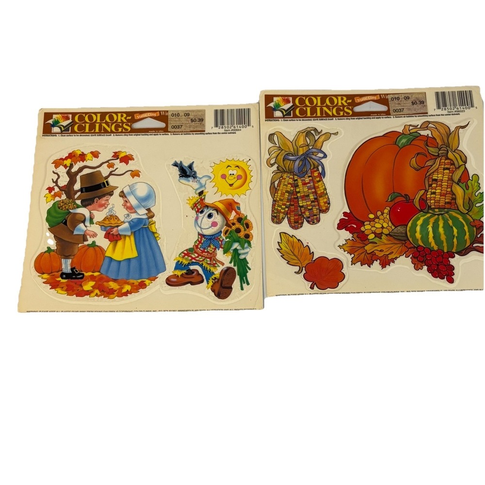 Vintage Color Clings Thanksgiving/Fall/Pumpkin Window Decorations/Static